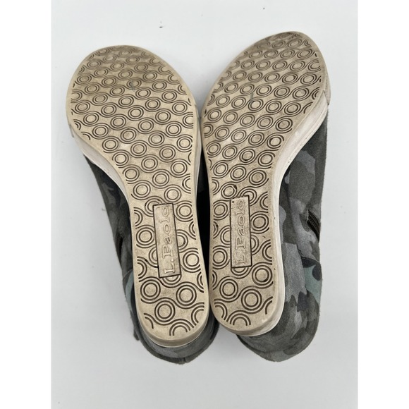 L. Paolo Shoes Womens Size 7 Medium Gray Camo Suede Slip On Wedge Booties Casual - Picture 6 of 7
